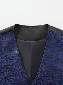 Rompi Jas Jacquard Pria, Rompi Formal untuk Jamuan Makan, Pernikahan - Royal Blue - View 4