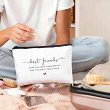 闺蜜礼物化妆包，心形镂空友谊化妆包，姐妹生日礼物，周年纪念礼物，友谊洗漱包 - 彩色 - 查看 5