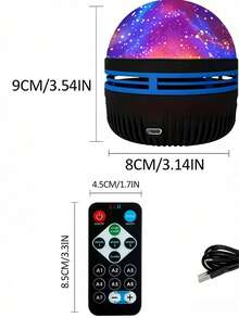 USB Powered LED Aurora Projector - Adjustable Northern Lights Ceiling Lamp With Remote Control, Suitable For Bedroom And Party Decoration - 多色光 - 查看 11