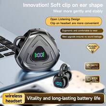 NEW SENYANG 全新森阳 - 新款无线开放式蓝牙音乐耳机，UV三角新款非侵入式夹耳式耳机，专为游戏设计，具备AI多语言翻译功能，TWS真无线HiFi杜比低音9D立体声，高清通话耳机，兼容安卓系统 - 查看 3