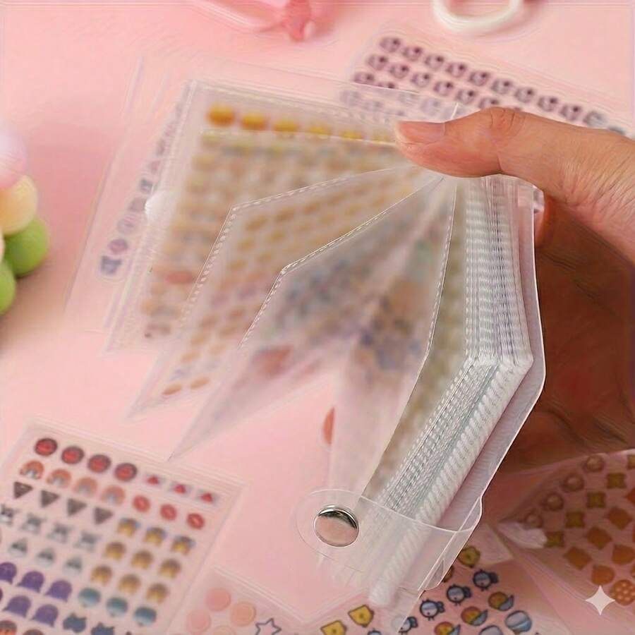 2400pcs Mini Sticker Set With Storage Album | Portable Transparent Plastic Material, Variety Of Exquisite Patterns, Suitable For DIY Planner And Scrapbooking - Perfect Accessory For Notebooks, Photo Albums, Sticker Books, Diaries