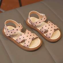 1 Pair New Fashion Sweet & Cute Girls Flat Sandals, Non-Slip Durable Comfortable Lightweight, Suitable For Party, Gathering, Casual Outing - Pink - View 3