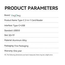 二合一 Type-C + USB 3.0/2.0 读卡器，双 SD/TF 卡槽，高速传输，铝合金外壳，兼容智能手机、电脑、平板电脑、相机，即插即用，经久耐用且便携。 - 查看 9