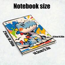 Adorable Cartoon Dinosaur Notebook - Black - View 4