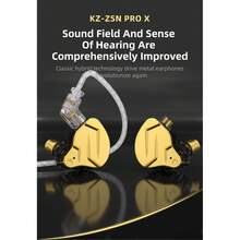 KZ ZSN Pro X 双动圈入耳式耳机，1BA 1DD 有线耳机，HiFi 立体声运动游戏耳机，兼容智能手机、电脑、平板电脑（黑色/蓝色/金色） - 查看 1