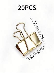 Premium Quality Gold Tone Binder Clips, Strong Grip Long Tail Clips For Students And Office, Document Organization, Elegant Metal Desk Accessories - Clip - View 11
