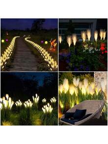 Solar Rattan Lamp, LED Solar Powered Garden Pathway Lights, Warm Light Outdoor Landscape Decor Lights, Suitable For Yard, Patio, Lawn, Trail, Holiday Decoration - One Size Fits All - View 6