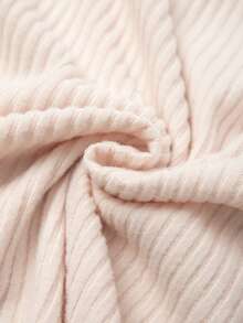 女士方领短袖弹力修身T恤 - 杏色 - 查看 7