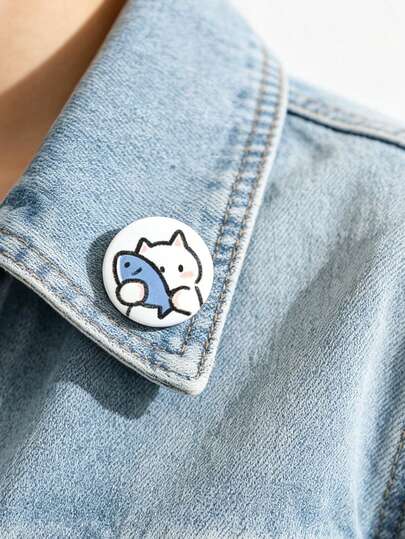 1枚可爱卡通猫鼠拥抱胸针，卡哇伊徽章，可装饰背包、服装，时尚翻领徽章，背包衣服珠宝包别针，毕业礼物