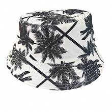 Cross-Border Printed Fisherman Hat, Double-Sided, Unisex, Versatile For Outdoor Travel, Sun Protection Hat,  European And American Style Sunshade Bucket Hat - Coconut Tree Series 6 - View 8