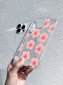 1 ốp lưng điện thoại trong suốt họa tiết hoa dâm bụt chấm bi hồng, vỏ bảo vệ mềm mại, mang đến cảm giác mùa hè tươi mát và nữ tính, lựa chọn quà tặng tuyệt vời, tương thích với các dòng 17/17Pro/17ProMax/16/11/16Plus/16ProMax/16e/15ProMax/13/14/12/14ProMax/12ProMax/13ProMax/12Pro/13Pro/14Pro - họa tiết hoa - Xem 2