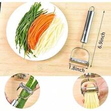 -2-In-1 Julienne And Vegetable Peeler, Stainless Steel Kitchen Slicer, Multi-Functional Cutter For Vegetables And Fruits (Household Kitchen Gadgets) - Multicolor - View 9