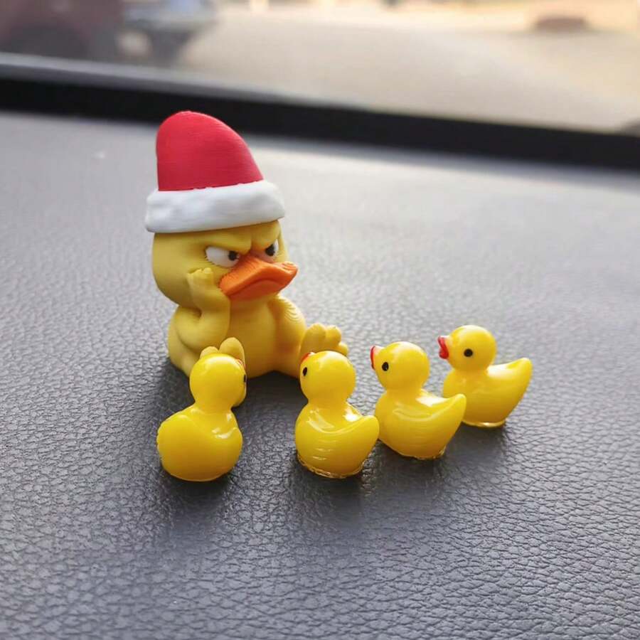 5 piezas Sombrero de pato enojado móvil Decoración de salpicadero de coche - Accesorios de interior de coche - Adecuado para decoración de escritorio, regalos festivos, regalos de pareja, regalos perfectos para amigos