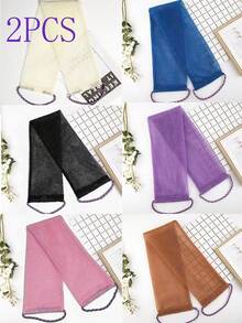 Exfoliating Bath Towel Set, Double-Sided Design, Suitable For Gentle Or Rough Exfoliation, Effective Body Cleansing, High-Quality Mesh Material, Convenient Tie Design, Includes Bubble And Towel, Smooth Leaf, Suitable For Daily Use - Multiple Styles - View 12