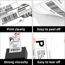 4"X6" Direct Thermal Shipping Labels, 350/500 Stickers Per Roll, 100*100mm 100*150mm Blank Self-Adhesive Printable Labels, And Oil-Resistant White Punchable, Permanent Adhesive, Commercial Grade, FBA UPS Mailing Shipping Address - View 6