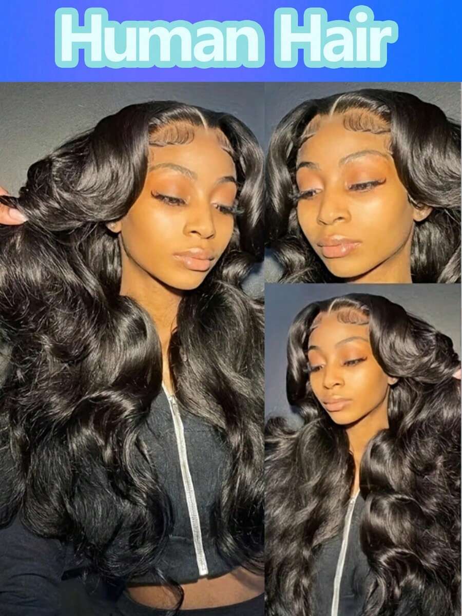 180%密度 U型波浪卷无胶真人发假发，女士易戴，方便出行，新手友好型U型长波浪无蕾丝升级版真人发假发 - Natural Black - 查看 1