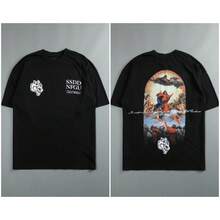 DARCSPORT European And American  Brand Short-Sleeve T-Shirts For Men And Women With Front And Back Prints - Black - View 2