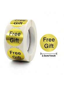 TYFYO 500pcs/Roll Gold Foil Stickers, 1 Inch Round Thank You Stickers, Suitable For Small Business Packaging, Cards, Envelopes, Christmas - Multicolor - View 5