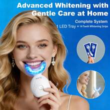 Teeth Whitening Accelerator, Teeth Whitening Care Tool, Wireless LED Teeth Whitening Light, 400mAh, Suitable For Home Use And Portable - Blue - View 7