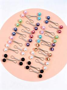 24/12 件装女士胸针、丝巾夹、披肩别针、头巾夹、围巾披肩别针、珍珠丝巾别针、连衣裙毛衣别针 - 彩色 - 查看 1