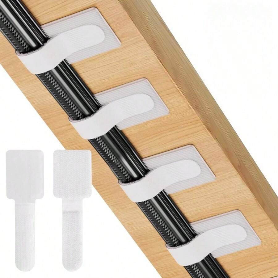 Kẹp cáp tự dính chịu lực cao - Bộ sắp xếp cáp có thể gập lại với dải keo không để lại cặn, màu đen, dùng cho bàn làm việc, tường, thùng máy tính, kệ - Quản lý cáp tiết kiệm không gian cho nhà và văn phòng, bộ sắp xếp cáp.