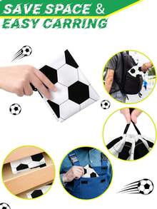 1 pièce/Ensemble de 11 pièces Sac à cordon en polyester de football, petit sac cadeau de sport de football, sac à cordon de rangement portable, convient pour l'anniversaire de football, le cadeau d'équipe, le fitness, le sac à dos pour les fournitures de match du campus (9,84 * 11,73 pouces) - Multicolore - Voir 4