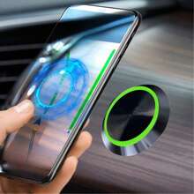 Metal Magnetic Car Phone Holder, Strong Adsorption Stable Support, 360 Degree Rotation, Navigation Bracket, Fits Various Car Models, One-Handed Operation - A - View 5