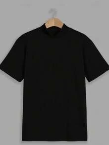 Kaos Lengan Pendek Polos Kasual Pria, Nyaman & Bernapas, Pakaian Musim Panas - Hitam - View 7