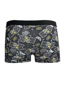 2 chiếc quần boxer nam, màu đen, họa tiết bất đối xứng - màu đen - Xem 4