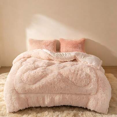Fluffy Fur Comforter Winter Duvet – Soft Double-Sided Fleece Blanket 200x230cm 4kg, Reversible Crystal Velvet With Polyester Fill, Machine Washable