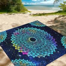 1 pieza Esterilla de playa con patrón de mandala bohemio, esterilla de playa extragrande, ligera y duradera. Perfecta para viajes, camping y picnic. Tamaño extragrande para adultos. Perfecta para la playa y aventuras al aire libre - D - Ver 6