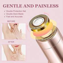1pc Aesthetic Mini Lipstick Design Electric Women's Facial Hair Remover, USB Rechargeable Painless Facial Trimmer, Portable Compact Shaver For Lip And Peach Fuzz, Essential Travel Beauty Tool - Multicolor - View 10