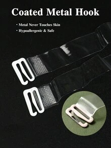 10件/5對透明內衣肩帶 多寬度 1cm 1.5cm 1.8cm 可調節 TPU 肩帶 附金屬鉤 大罩杯洋裝派對用 - 無色 - 查看 3