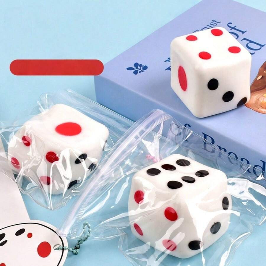 1个创意挤压流体骰子软萌玩具，减压解压挤压玩具，逼真甜点模拟，礼品 - 骰子 - 查看 1