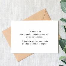 趣味生日贺卡，为庆祝您的年度生日，我特此奉上这张折叠的纸片，以表达我的爱意，是送给家人和挚友的完美生日礼物。 - 多色 - 查看 5