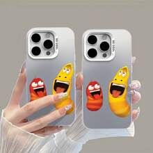 Gusanos divertidos, amarillos y rojos, con forma de .funda de teléfono Fundas compatibles con ,Apple,VIVO,OPPO,,, y Honor.Fabricadas en silicona TPU,ofrecen protección contra golpes y caídas. - Blanco - Ver 1