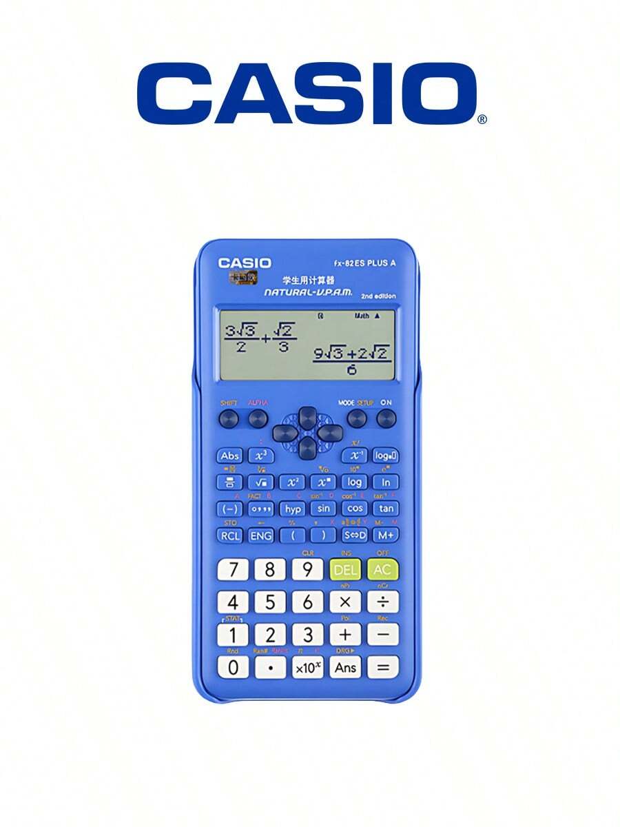 Casio FX-82ES High-Precision Scientific Calculator, Multi-Functional Math Calculation Tool, Portable For Exams, With Natural Display Fraction, Statistics, Matrix Functions, Suitable For Middle School, High School, University Students, Learning, Homework, Exams, Daily Use - Blue - View 1