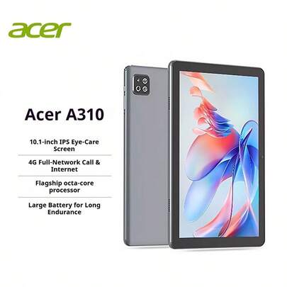 Acer New Tablet Pad A310 4+64GB/6GB+128GB 10.1" FHD Full-Screen 4G SIM Card Calling Tablet, Low Blue Light Eye Protection, Octa-Core Entertainment Tablet