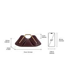 新款柔软皮革手提包，独特云朵形褶皱晚宴包，高端女士斜挎腋下包 - 酒紅色 - 查看 3