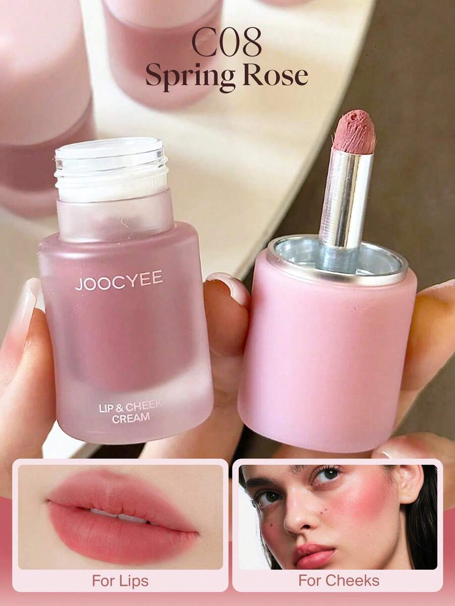 JOOCYEE Multi-Functional Moisturizing Cream, Silky Smooth Texture, Upgraded Soft Formula, Can Be Applied All Over Face With One Brush - C08 Spring Rose - View 1