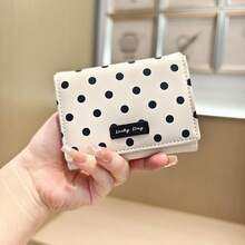 2026 New Polka Dot Women's Wallets, PU Bags,Women's Short Zipper Wallets, Coin And Cardholders, Portable Cash Bags,Women's Styles,Suitable For White-Collar Workers,Collegestudents,Business Commuting, Office Use,Women's Wallets, Teacher Gifts, Ideal Gift - 米白 - 查看 12