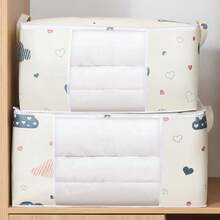 2 túi/1 túi đựng đồ dùng gia đình dung tích lớn - Túi đựng quần áo và chăn ga gối đệm trong nhà - Vải in họa tiết - Túi đóng gói đồ đạc khi chuyển nhà - màu xanh lá - Xem 4