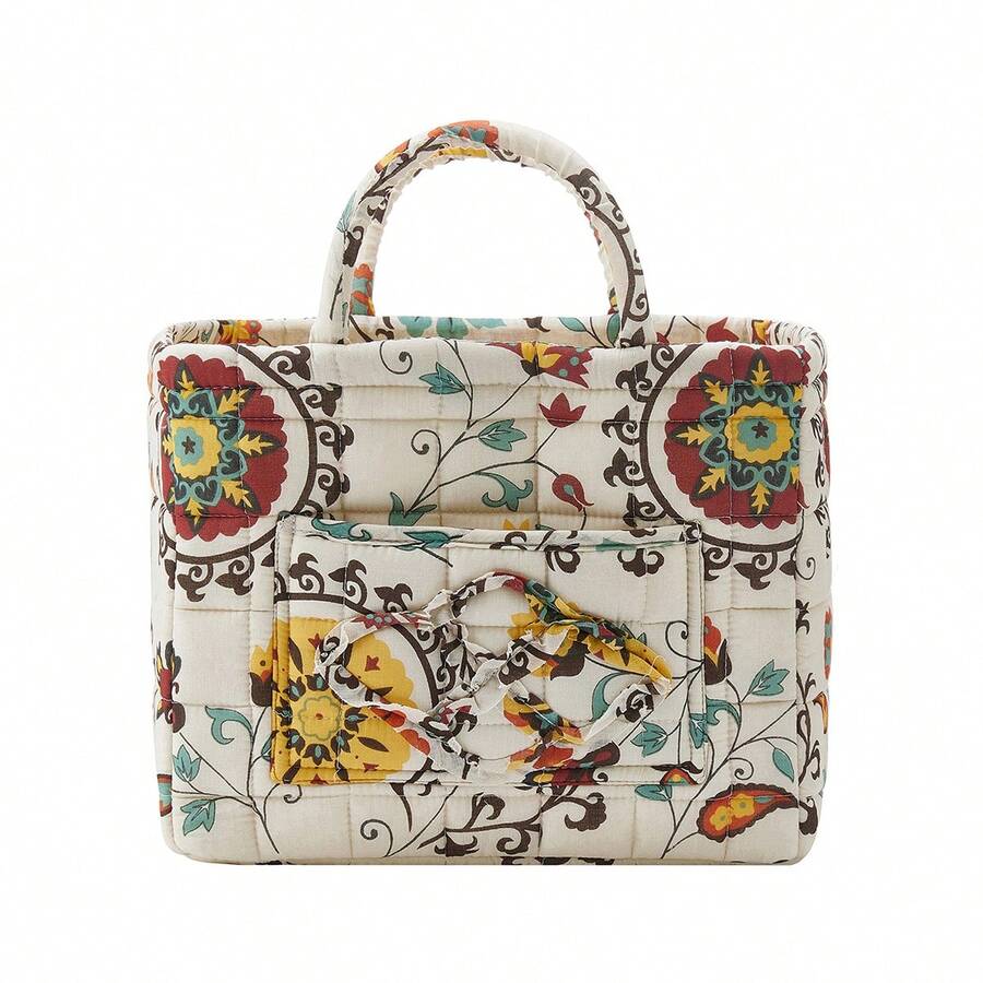 Large Capacity Fabric Storage Baskets Laundry Baskets With Easy Carry Handles Laundry Hampers - Floral 3366 - View 1