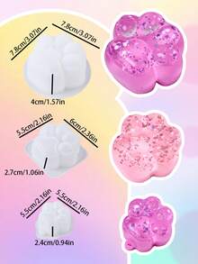 Taba Soft Putty DIY Slow Rebound Making Kit, 200ml 1:1 AB Soft Putty Glue Water-Based Silicone Rubber, 3pcs Cat Paw Silicone Molds Suitable For DIY Crafts & Jewelry, Suitable For Beginners, Taba Soft Putty Making Set, Stress Relief Squeeze DIY Tool, Classroom Prizes, Party Gifts - Pink+Purple - View 9