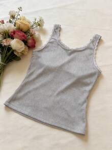 2pcs Women's Basic Camisole, Simple & Fashionable Comfortable Casual For Summer, Bow Lace Camisole - Multicolor - View 4