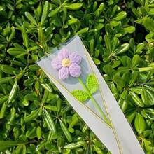 6朵手工钩编泡泡花，人造编织花，笑脸编织仿真花，永生花，适合作为圣诞节、生日、婚礼、毕业典礼、教师节的礼物，以及餐厅、房间、卧室的家居装饰，节日礼物和万圣节装饰。 - 彩色 - 查看 14