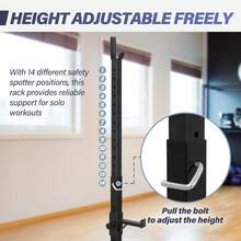 Adjustable Squat Rack Pair 41"-66" Sturdy Steel Barbell Bench Press Stand GYM/Home Gym Portable Dumbbell Racks Stand Max 550lbs - Other - View 5