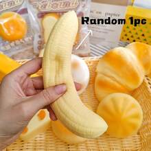 1pc Soft Slow Rising Banana Squishy Toy, Slow Rebound Squeeze Toy, Stress Relief Toy, Squeeze Toy, New TPR Squeeze Toy, Stitch Toys, Travel Toys, Classroom Fidget Toys, Mini Stuff, Bath Toys, Christmas Stationery, Stress Ball, Birthday Gift, Perfect Gift - Multicolor - View 6