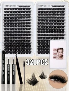 Bộ mi giả D Curl 448/384/320 sợi, kèm keo dán mi, cọ mi và nhíp. Dễ sử dụng cho người mới bắt đầu, tạo hiệu ứng mi mềm mại, tự nhiên, bồng bềnh và dày dặn. Mi giả tự nối, phù hợp với nhiều hình dạng mắt. - Nhiều màu - Xem 8
