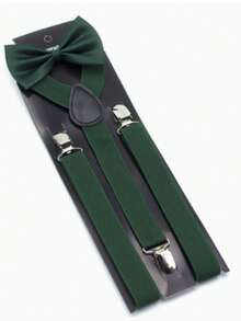 Adjustable V-Back Suspender Bow Tie Set 60-95cm For Wedding Halloween Cosplay Banquet - Multicolor - View 3